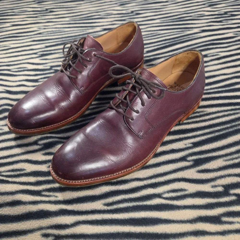 Warfield & Grand Dillinger Oxford Shoes Burgundy Leather Lug Sole Mens 9 60912